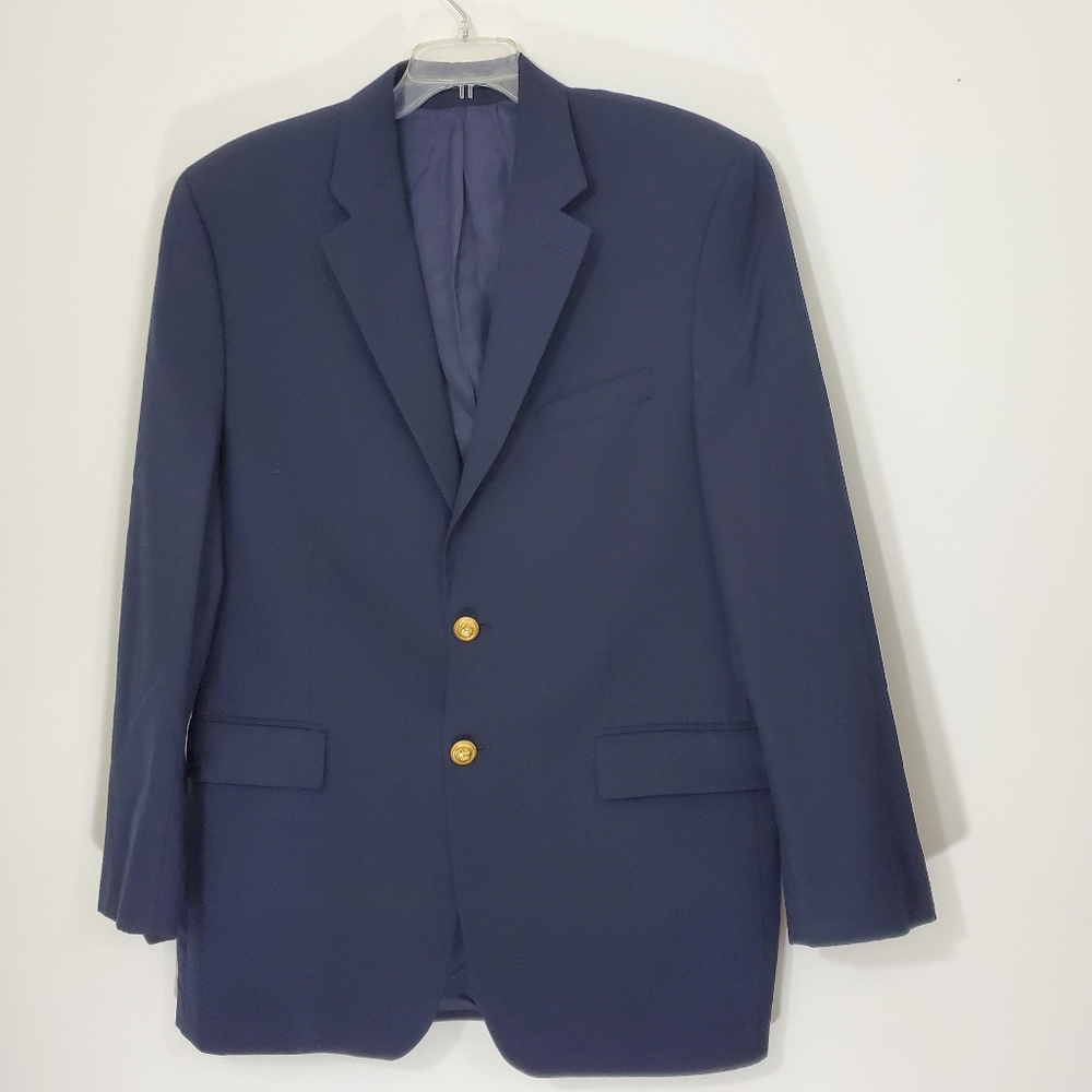 Chaps Ralph Lauren Vintage Pure Wool Navy Blazer, Size 44L